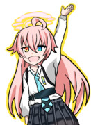 手を振るホシノ