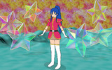 クリアプラスチックの星と少女