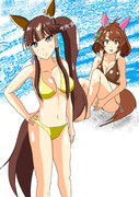 水着ラッキーライラックとオッチャホイ