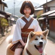 AI画像　きりたんの通学路