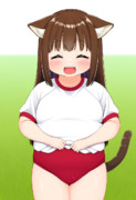 にゃへへ～～きょうはいいこちょがありそうだニャン☆ワクワクウキウキのブル猫！