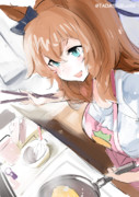 オムレツを作るマルゼンスキーさん