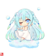 水と戯れる少女