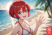 ジークアクス最終回のマチュの水着が可愛かったねというAI画像