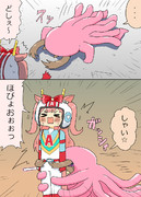 宇宙人ファル子に対峙するデジたん漫画