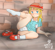 開脚ブロンドブルーアイズ娘