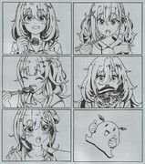 切り絵　日々は過ぎれど飯うまし