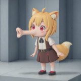 口を伸ばして捕食するリランちゃん