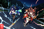 頭文字Dっぽく夜の峠道でレースするヴィルシーナとジェンティルドンナ