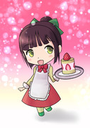 カフェでお手伝いするセイカさん