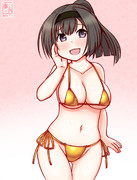 わんどろ金ビキニの秋月