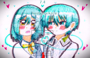 翠色の二人。