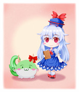 「おでかけ★亀城祭(仮)」ポストカード用イラスト慧音＆すくすく