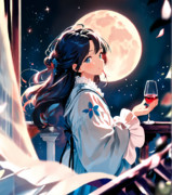月を愛でる