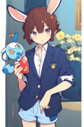 哲学ニュースnwkにも掲載された、ウサギの男の子「ディッパーくん」のAIイラスト