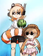 夏っぽい足立と月読のアイちゃん