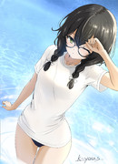 恥ずかしくて、この期に及んでTシャツを着て来た千冬ちゃん！