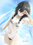 みんなに水をかけられる千冬ちゃん！