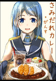 五月雨ちゃんの進水日なので「さみだれカレー」に「がんす」をトッピングしてくれたよ(有料)