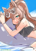 イルカの浮き輪に乗ってる水着マル姐