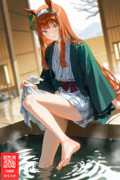 サイレンススズカさんと足湯なう