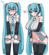 ちっちゃいミクvsでっかいミク