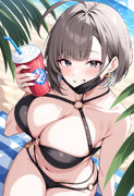 黒の子。夏を満喫。