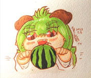 スイカに秘孔を刺す不落ちゃん