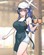 海の家でバイトするサオリ
