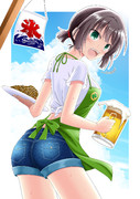 海の家で働くセイカさん