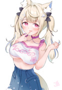 モコちゃんのお洋服を内緒で着たフワワちゃん