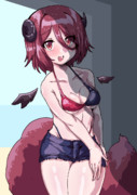 今日の短パンビキニ水着