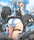 お尻に被弾してパンツが露わな霞ちゃん