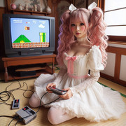 AI画像　めたんファミコン