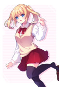 金髪ツインテ女子高生ちゃん