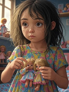 お人形遊びをする痛々しいすずめ（笑）