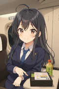 新幹線に乗っている女の子