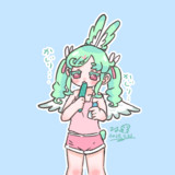 きゅうりをかじる