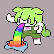 【GIF】綺麗な虹を渡すずんだもん