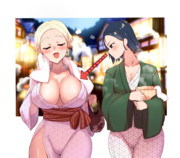 地球圏の文化をエンジョイするセファ伍長とコモリ少尉