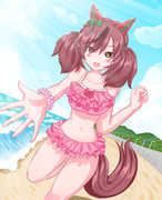 暑いから海で遊ぼうよ！