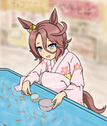 金魚すくいしているタイシン