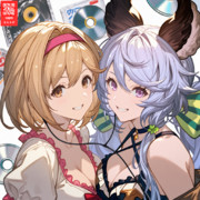 Spotifyのプレイリスト用ジャケット画像のジータちゃんとサテュロスちゃん