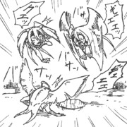 エサの奪い合いになっている時のハネコウベ