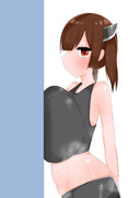 壁に体を預けるきりたん