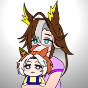 抱っこされた余。