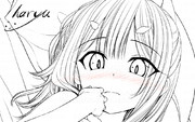 水着の美遊ちゃんとラブラブ　線画
