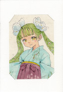 和紙に描いた白石梅花藻姫
