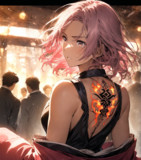 炎を背負った女