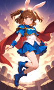哲学ニュースnwkにも掲載された、ウサギの女の子「メイベルちゃん」のAIイラスト